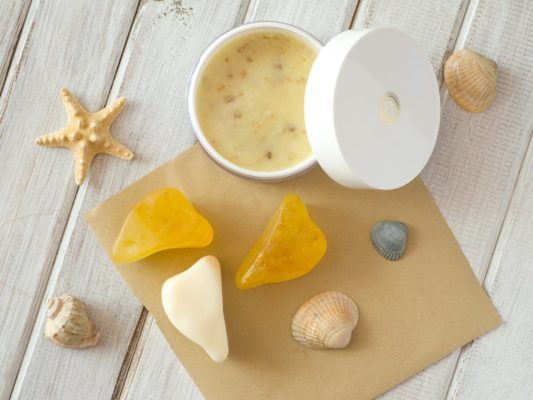 Mydełko bursztynowe w kształcie bursztynów z peelingiem